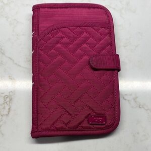 Lug Tandem Wallet Passport Organizer Card Slots Live Love Laugh Pink Magenta
